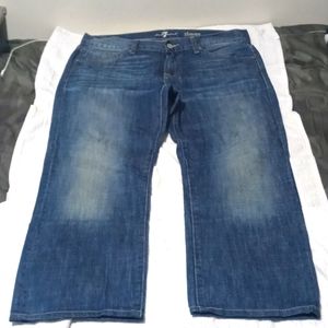 7 For All Mankind Men Slimmy Straight Jeans Size 34 Blue 34x31